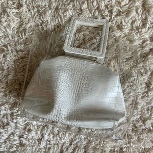 FAUX CLEAR CROC PURSE